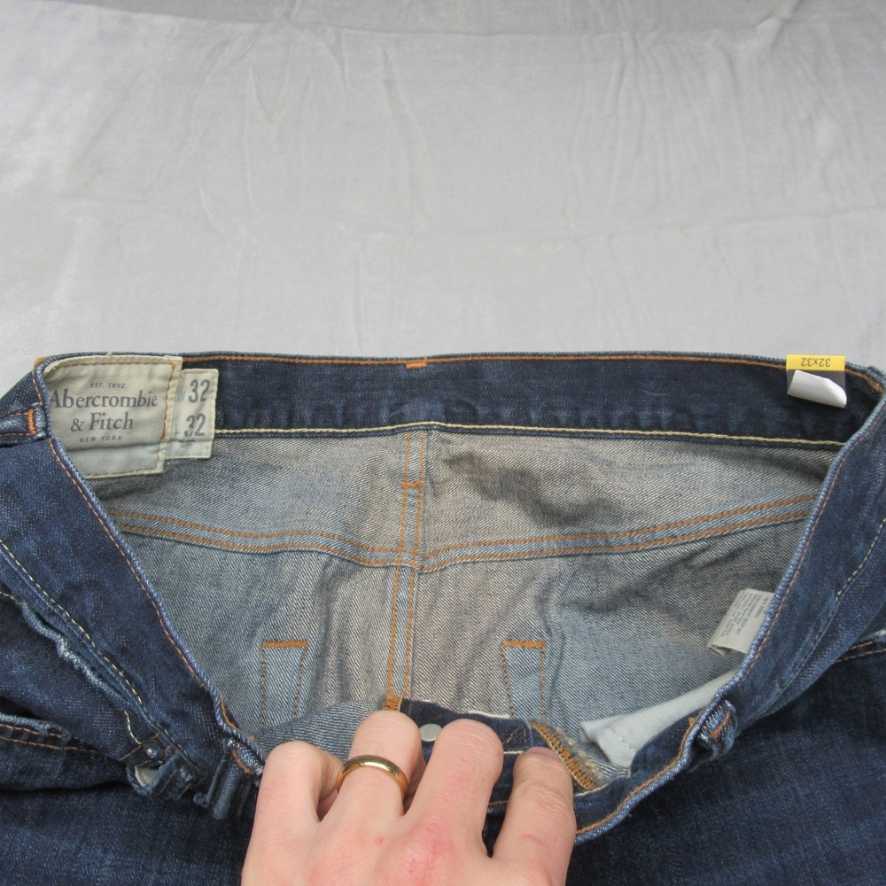 Abercrombie & Fitch Jeans Mens 32x32 Baggy Button Fly Relaxed Classic Y2K Heavy - Picture 5 of 16